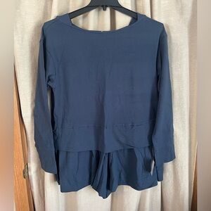 FREE PEOPLE Kelly Romper in Darkest Night Blue Size XS NWT